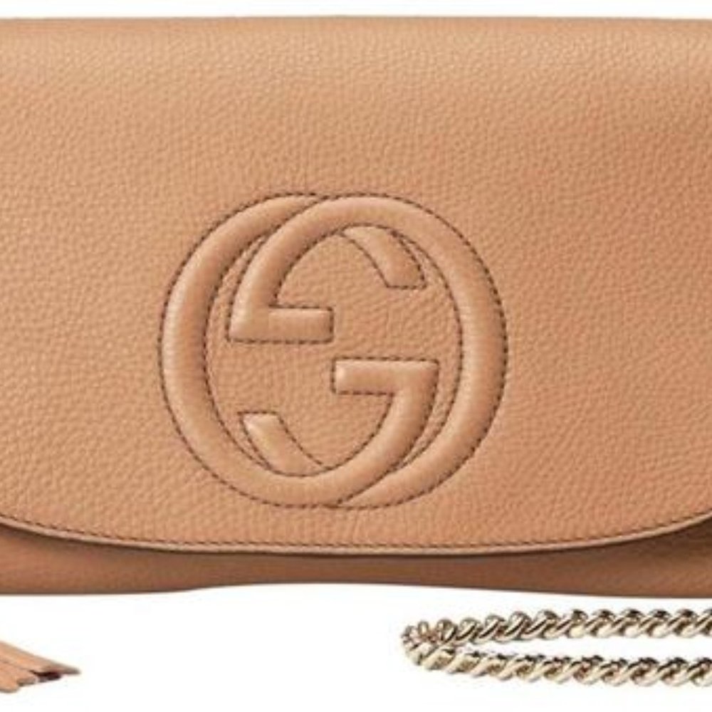 Gucci Soho New Tan Leather CrossBody Shoulder Bag - Picture 2 of 9